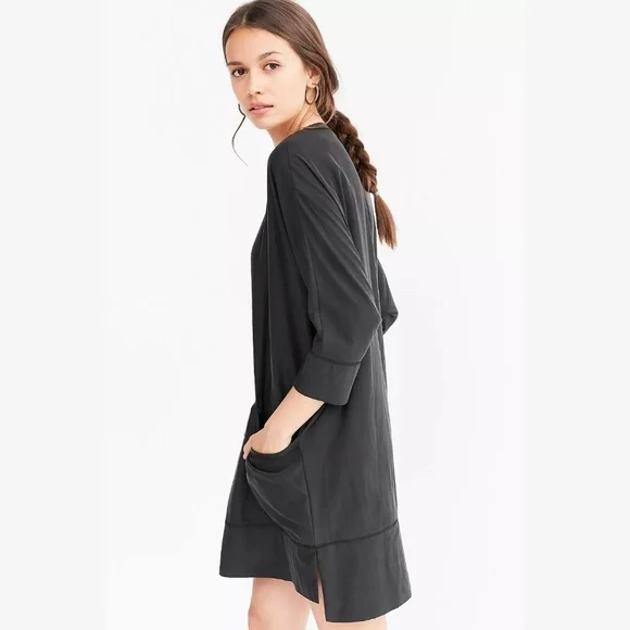 Silence + Noise Kaden Dolman Cocoon Shirt Dress in Black, M - Picture 8 of 15